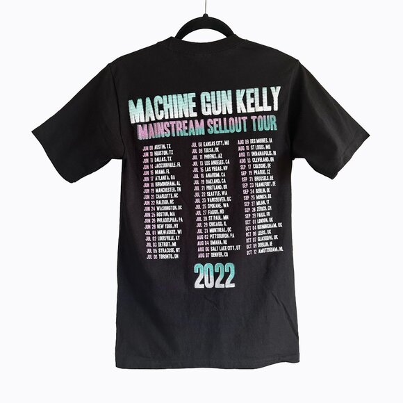 Machine Gun Kelly Mainstream Sellout Tour Tee T-Shirt SzS Black Neon Graphic USA - Picture 2 of 7